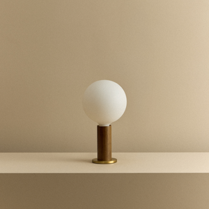Knuckle Table Lamp in Walnut + Sphere IV