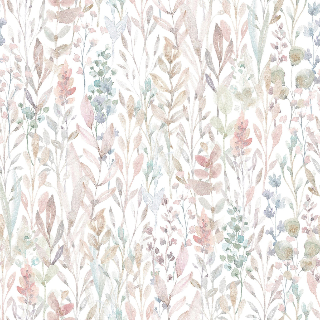 Pastel Watercolor Floral Pattern Self Adhesive Wallpaper