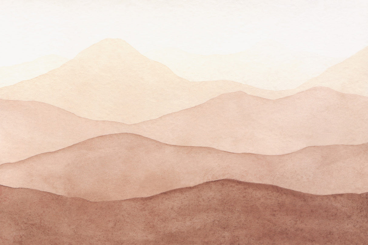 Serene Mountain Landscape Watercolor Wallpaper Mural