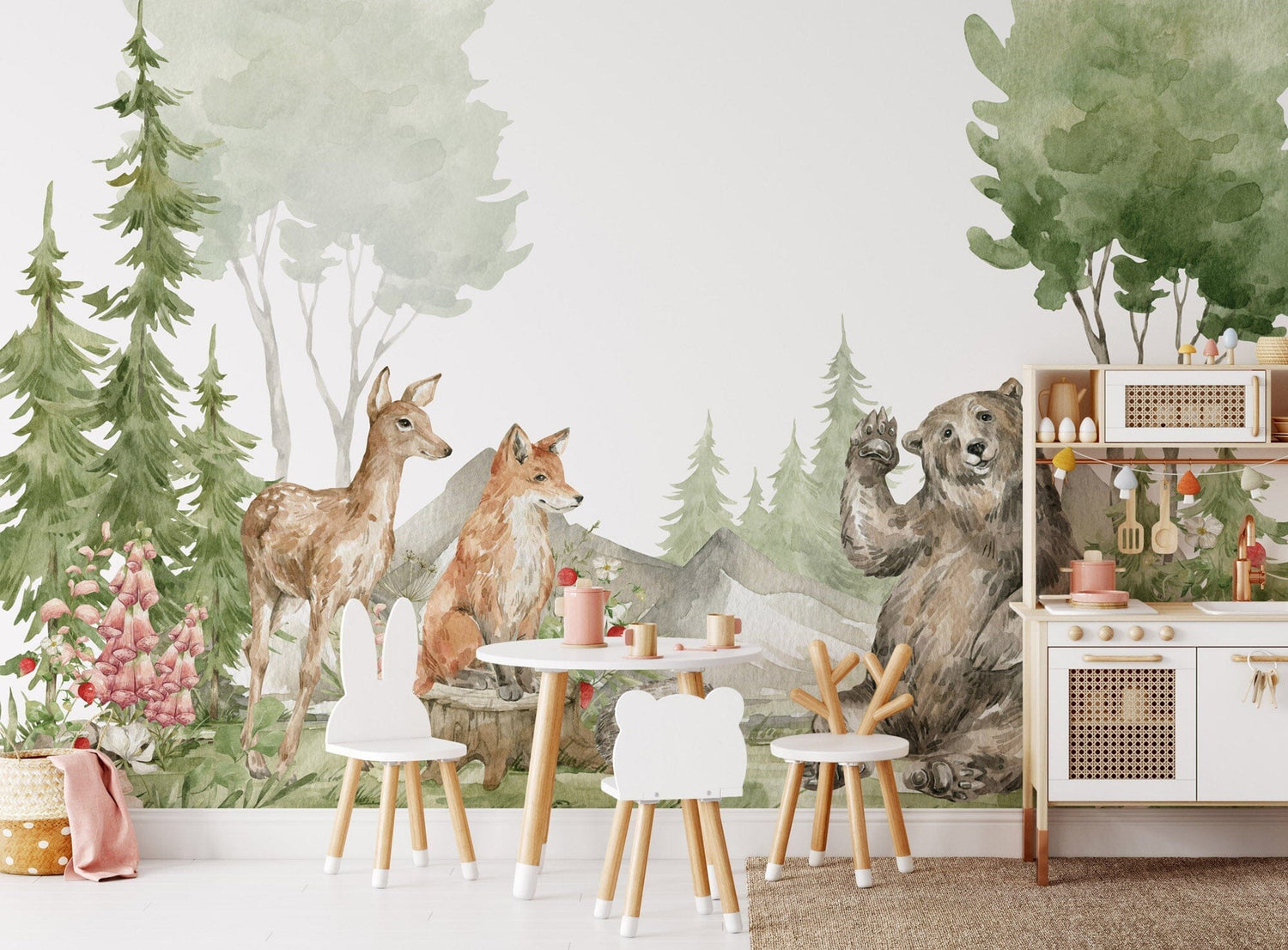 Baby Deer Woodland Nursery Wallpaper
