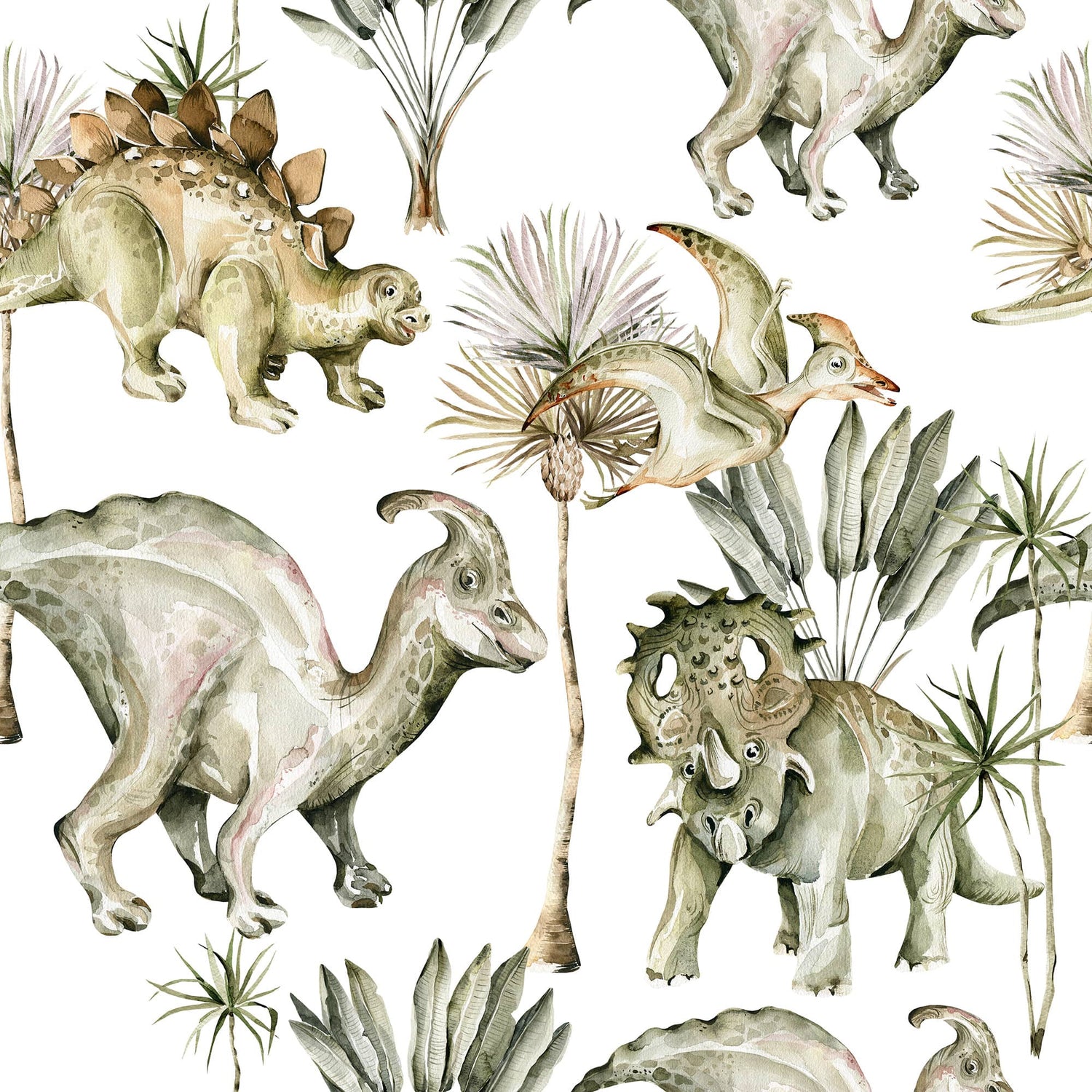 Dinosaur Wallpaper - Cute Peel and Stick Wallpaper for Kids Room