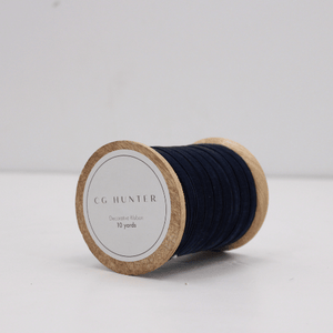 Narrow Hand Dyed Velvet Ribbon Dark Blue