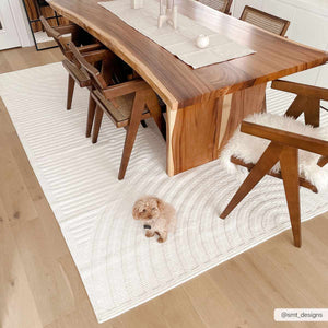 Deron White Washable 3D Rug