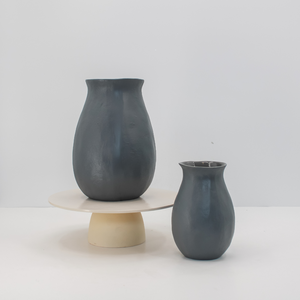 Warm Grey Aluminum Vase