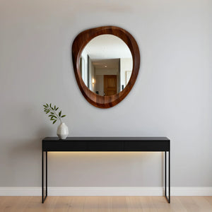 Woodworked Elegance Irregular Round Mirror