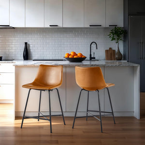 Xuma Urban Industrial Faux Leather Seating Collection (Dining Chair or Counter Stool), Set of 2