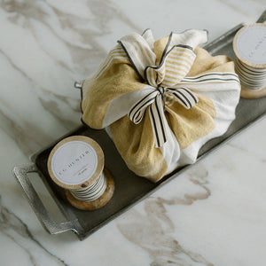 Stripped Ribbon in Cream & Black