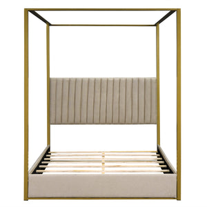 Walker Edison | Queen Size Upholstery Canopy Platform Bed