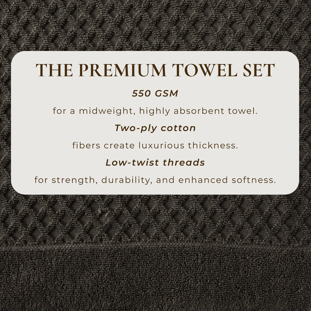 Cotton Diamond Waffle Weave Bath Towel Set - Grayson Collection