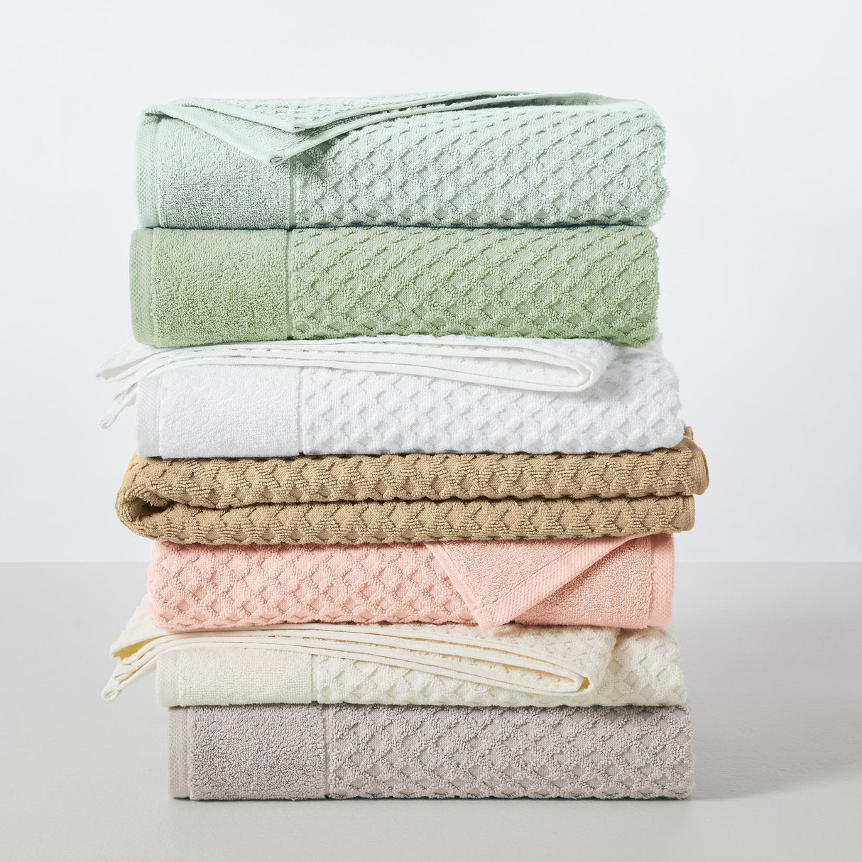 Cotton Diamond Waffle Weave Bath Towel Set - Grayson Collection