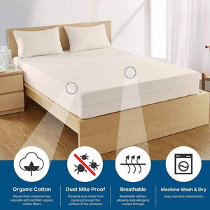 Organic Cotton Zippered Mattress Encasement, Dust Mite Proof | AllergyCare™