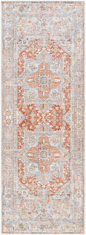 Maayon Medallion Rust Washable Area Rug