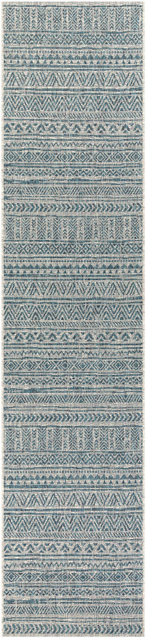 Novato Aqua All Over Pattern Performance Rug