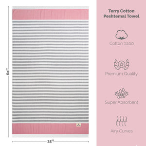 Mediterranean 100% Cotton Turkish Peshtemals, 35" x 60",  Modern & Traditional Turkish Bath Towels