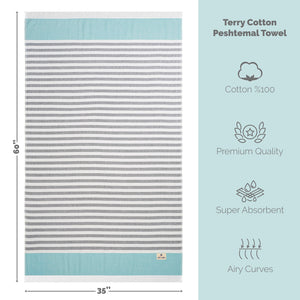 Mediterranean 100% Cotton Turkish Peshtemals, 35" x 60",  Modern & Traditional Turkish Bath Towels