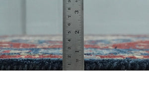 Antique look Maroon and Blue Hand Tufted Traditional Heriz Medallion Multi Size wool Area Rug