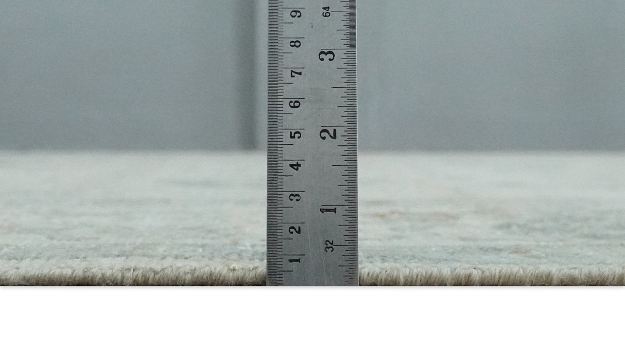 Antique Distressed look Beige and Charcoal Low Pile Multi Size Oushak wool Area Rug