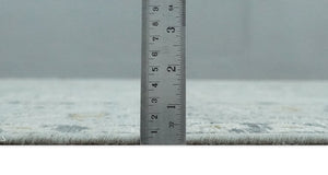 Antique Distressed Look Gray and Silver Low Pile Multi Size Oushak wool Area Rug