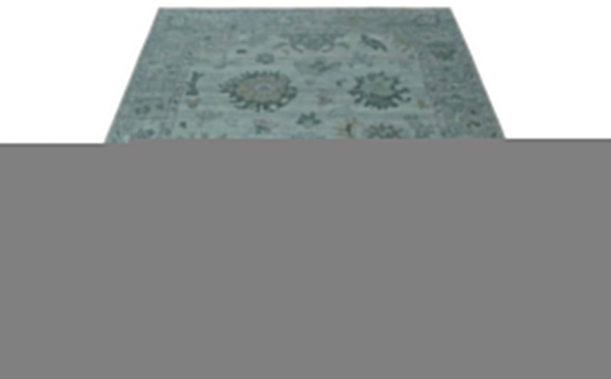 Antique look Bluish Gray Hand knotted Traditional Oushak Multi Size wool area Rug