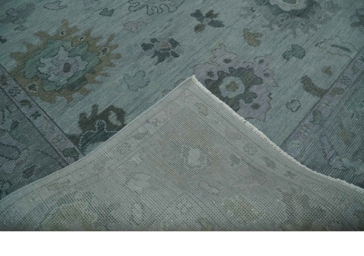 Antique look Bluish Gray Hand knotted Traditional Oushak Multi Size wool area Rug