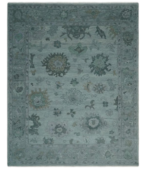 Antique look Bluish Gray Hand knotted Traditional Oushak Multi Size wool area Rug