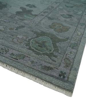 Antique look Bluish Gray Hand knotted Traditional Oushak Multi Size wool area Rug