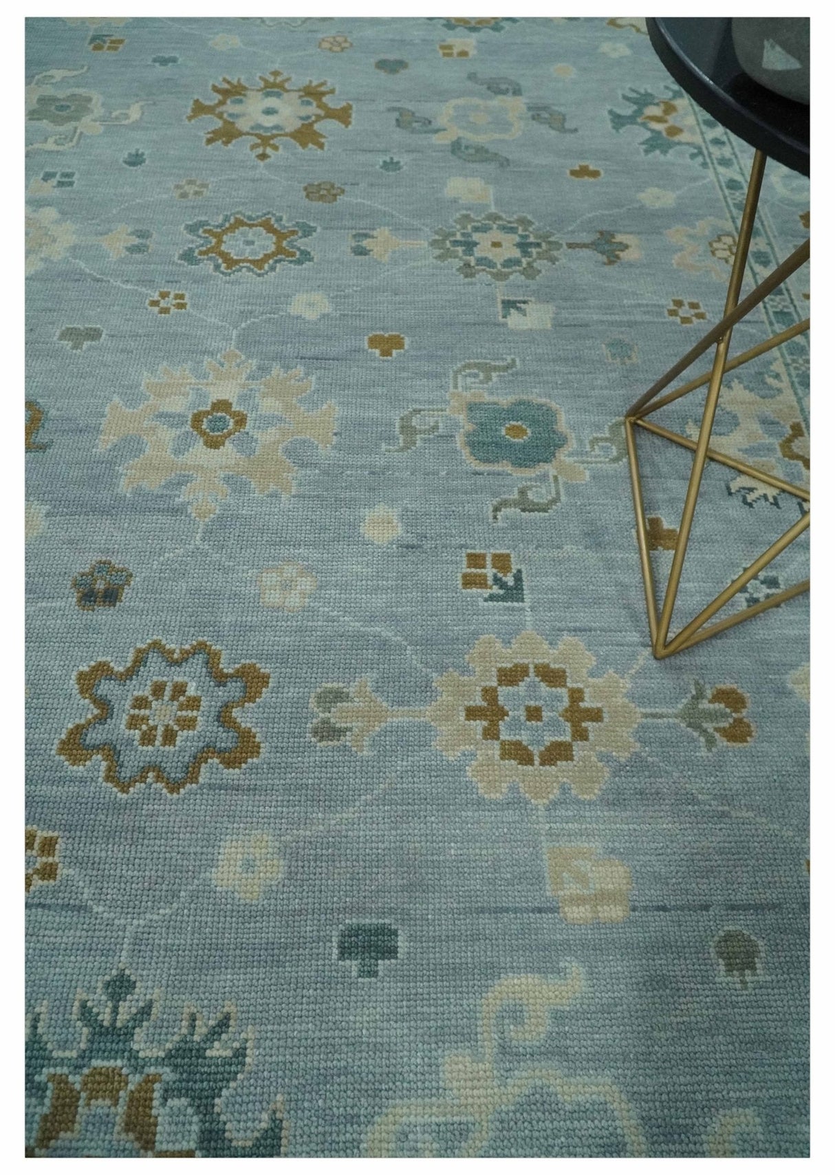 Antique Silver Multi Size Hand Knotted Turkish Style Oushak Traditional Area Rug, Living Room Rug