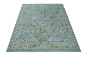 Antique Silver Multi Size Hand Knotted Turkish Style Oushak Traditional Area Rug, Living Room Rug