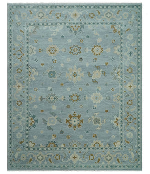 Antique Silver Multi Size Hand Knotted Turkish Style Oushak Traditional Area Rug, Living Room Rug