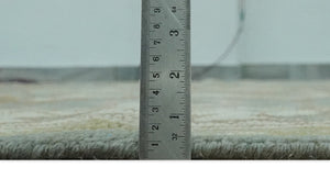 Antique Style Traditional Heriz Gray, Ivory, Peach and Olive Hand Knotted Multi Size wool Area Rug