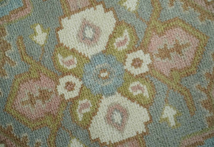 Antique Style Traditional Heriz Gray, Ivory, Peach and Olive Hand Knotted Multi Size wool Area Rug