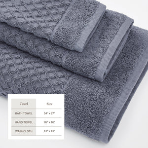 Cotton Diamond Waffle Weave Bath Towel Set - Grayson Collection