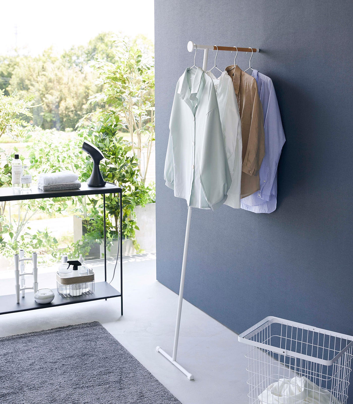 Leaning Clothes Hanger (64" H)  - Steel + Wood