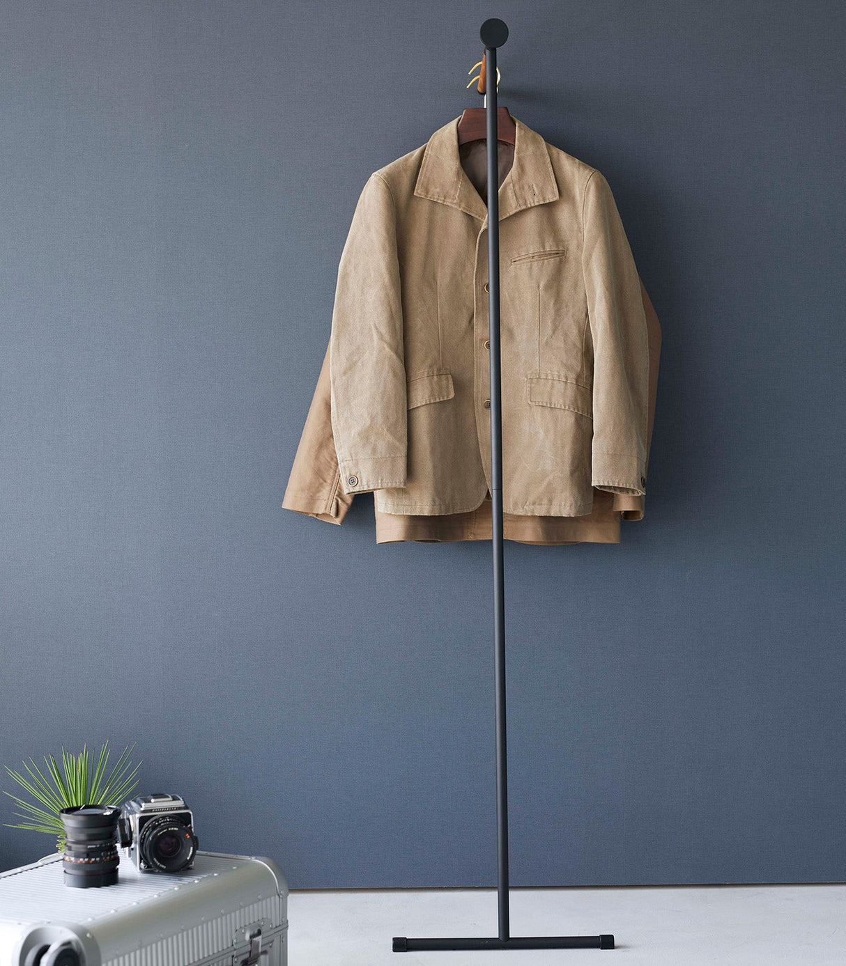 Leaning Clothes Hanger (64" H)  - Steel + Wood