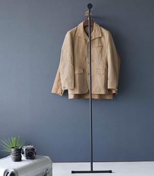 Leaning Clothes Hanger (64" H)  - Steel + Wood