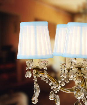 4"W x 4"H Set of 6 Down White Pleated Clip-on Candelabra Lampshade