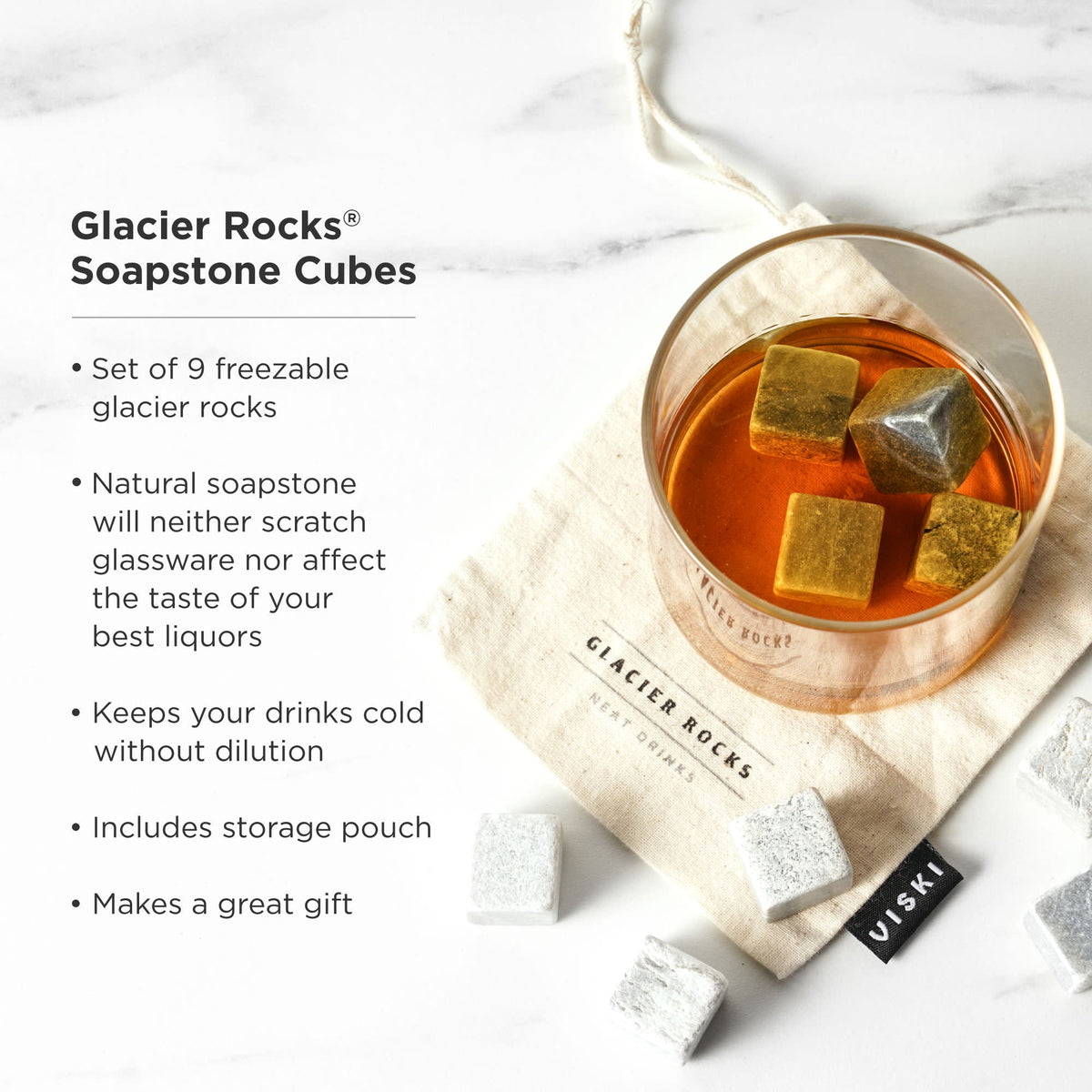 Glacier Rocks Soapstone Cube Set of 9 – Sage & Sill