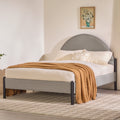 Gastonia Queen Metal and Upholstered Bed with Arched Headboard
