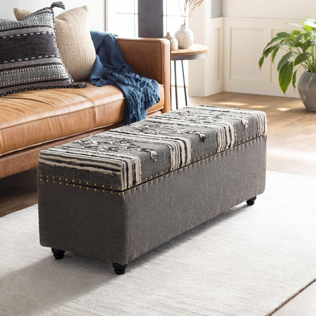 Gaspoltshofen Charcoal Ottoman