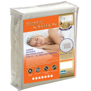Bargoose BedBug Solution™ Deep Hybrid Zippered Mattress Encasing - Stretches To Fit 12"- 16" Mattresses