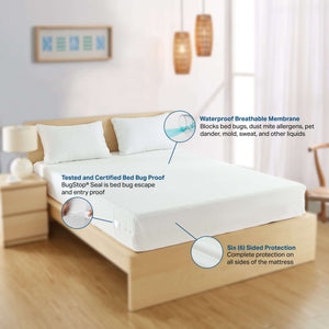 Bargoose BedBug Solution™ Hybrid Zippered Mattress Encasing - Stretches To Fit 9-12" Mattresses