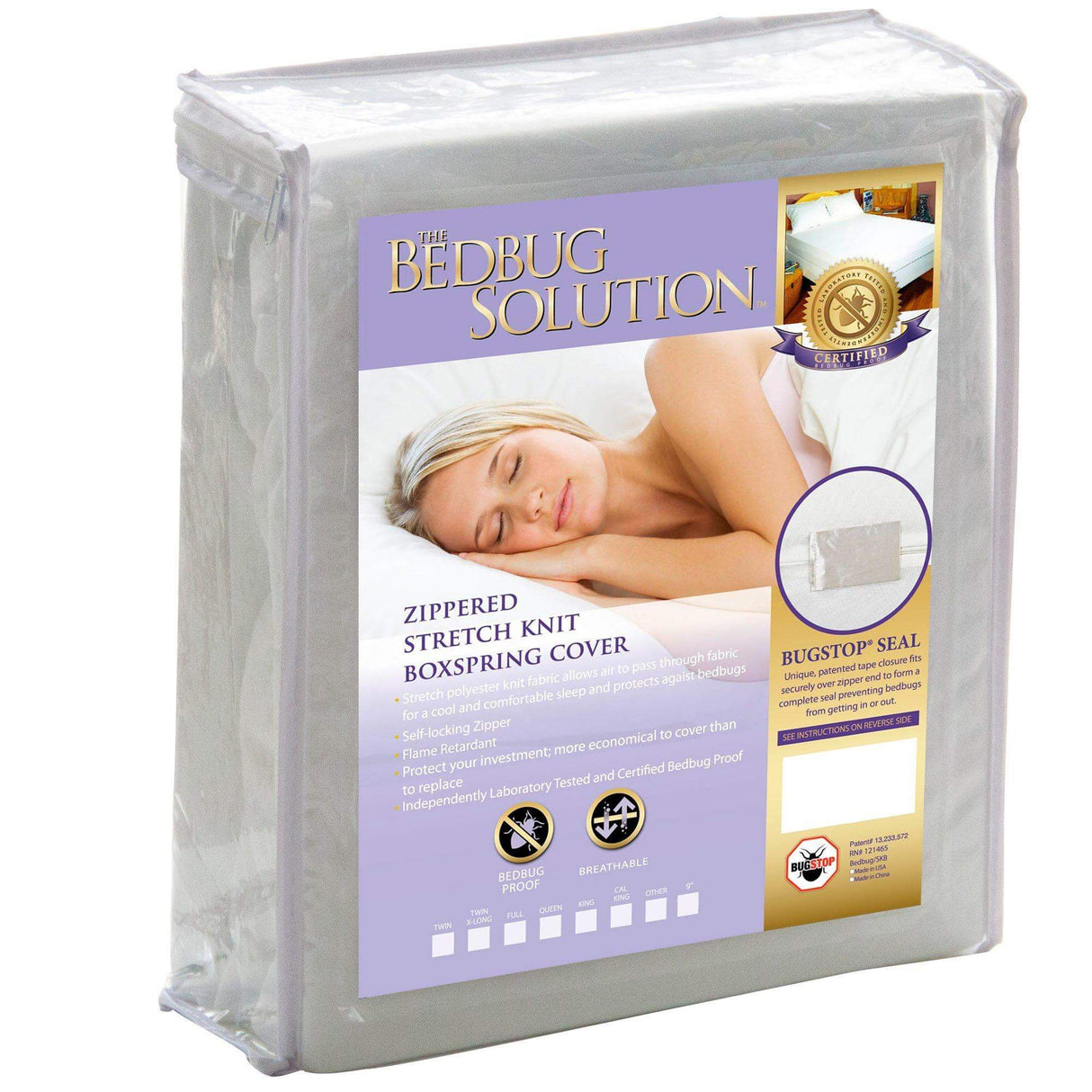 Bargoose BedBug Solution™ Zippered Stretch Knit Box Spring Protector