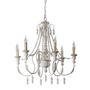 Billiter 6 Light Wood Gray Chandelier