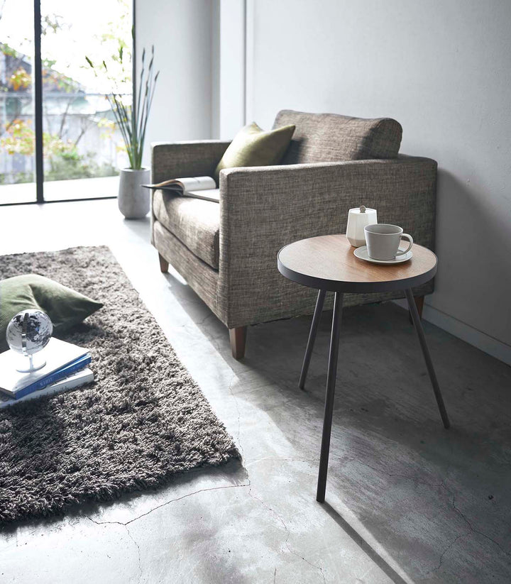 Side Table (20" H)  - Steel + Wood