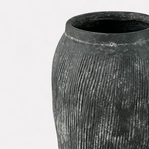 Pompeii Colossus, Fiber Clay Vessel in Weathered Black 11"D x 20"H