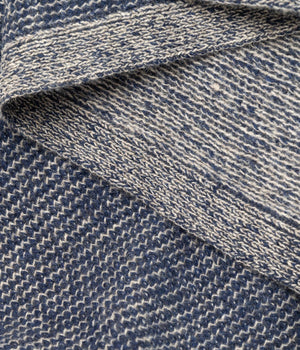 Cobalt and Platinum Yak Down Beehive Knit Throw