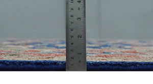 Blue and Rust Turkish Design Traditional Serapi Hand Knotted Wool Area Rug