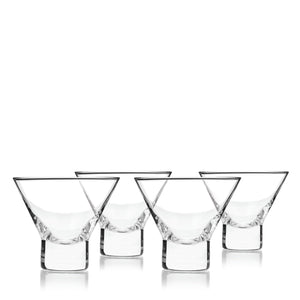 Raye Heavy Base Crystal Stemless Martini Glasses Set of 4