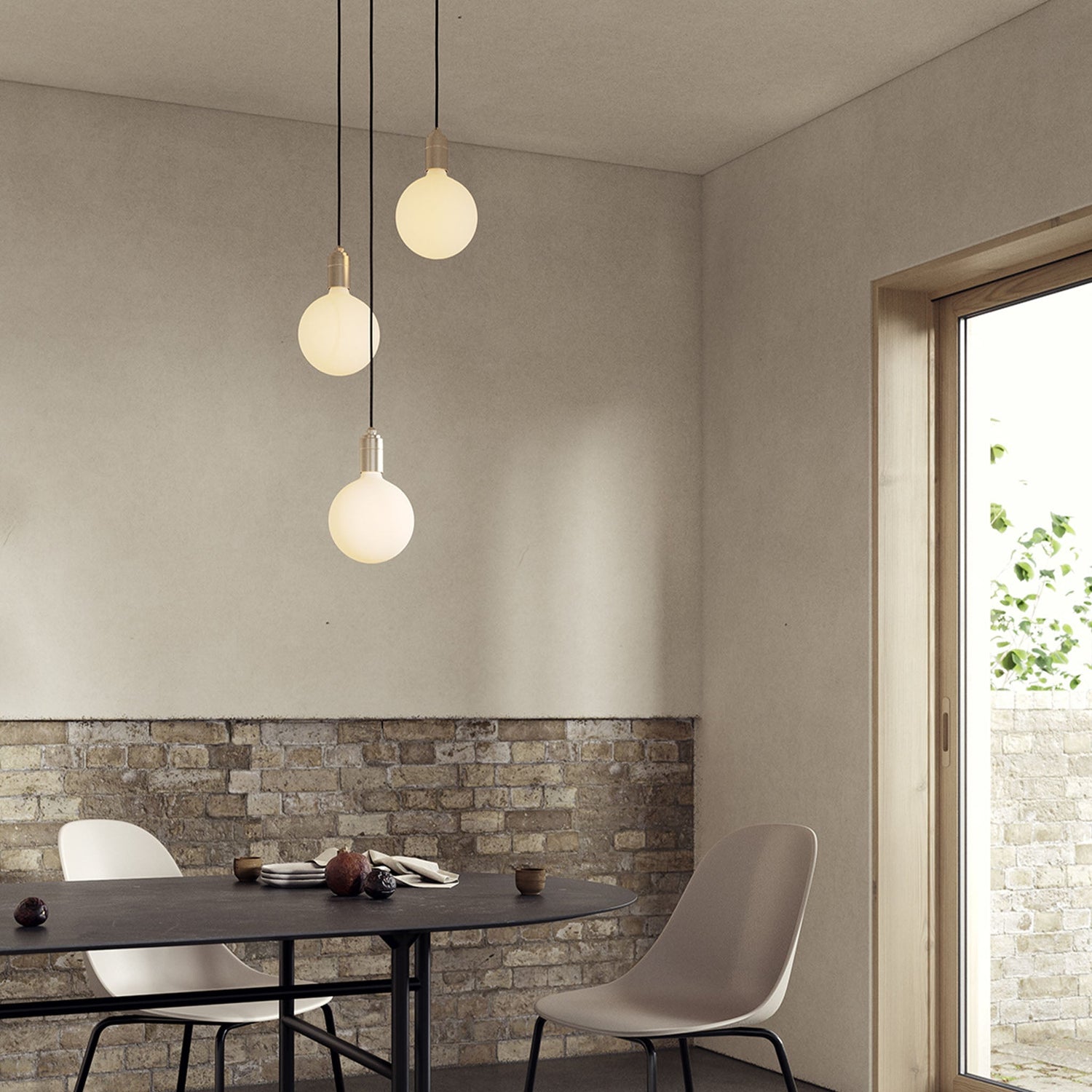 Triple Pendant in Oak + Sphere IV