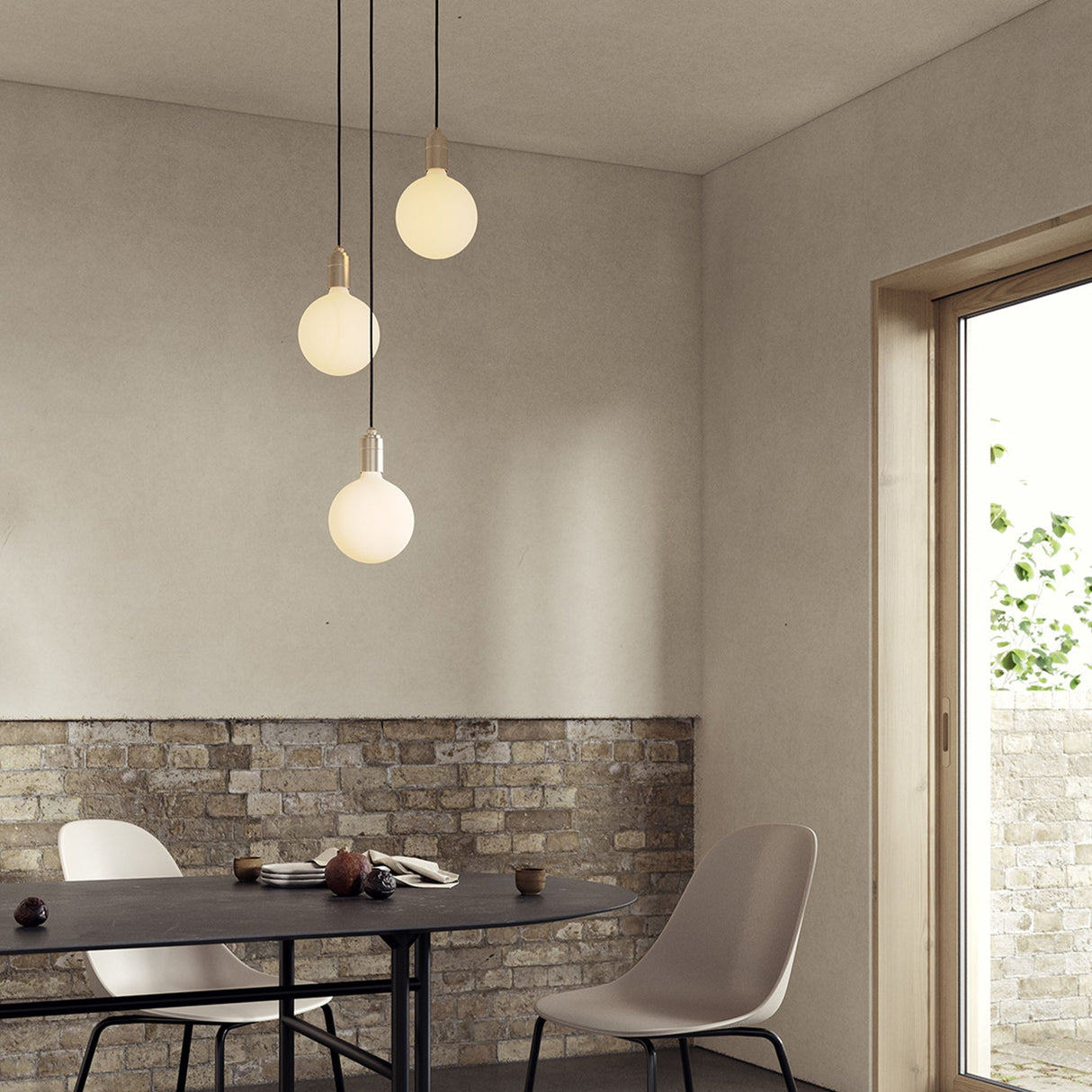 Triple Pendant in Oak + Sphere IV